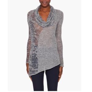 Helmet Lang Sheer Knit Asymmetrical Sweater